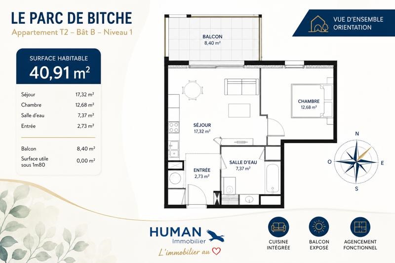Vente Appartement CASTETS - 2 pièces -41 m² - (40260)