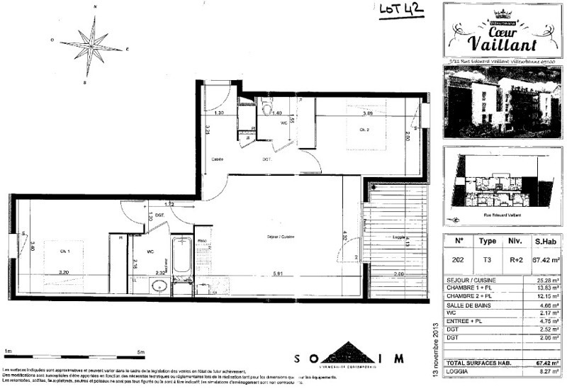 Vente Appartement VILLEURBANNE - 3 pièces -67 m² - (69100)