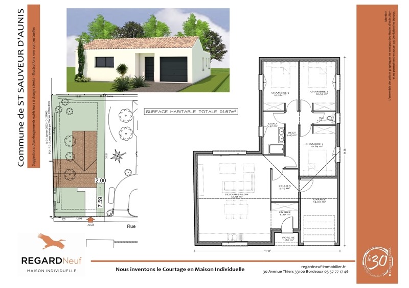 Vente Terrain ST SAUVEUR D AUNIS - -422 m² - (17540)
